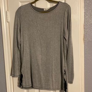 Adora ribbed black and white striped long sleeve w tie sides. Size large.